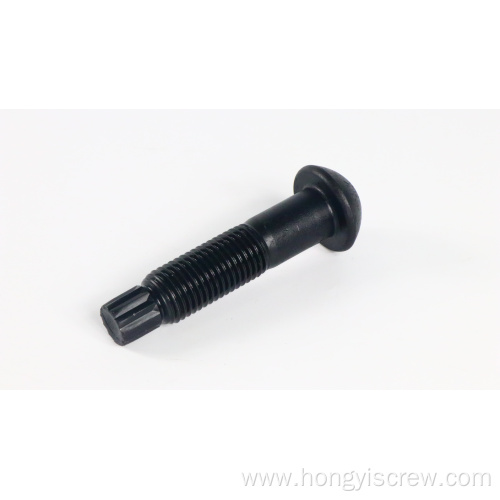 Round Head Oval Neck Bolt With Ribbed Tail